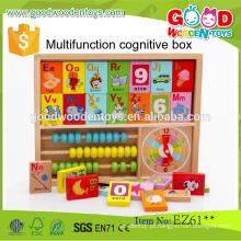 Brinquedos pré-escolares Multifuncionais Flip Flop de madeira Cartas Números Kids Bead Abacus